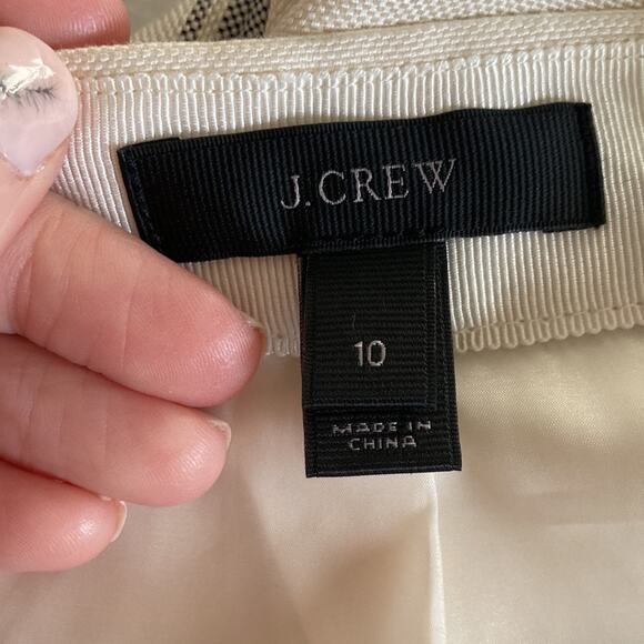 J. Crew Linen/Silk Blend Stripe Mini Skirt, Size 10 - Picture 7 of 8